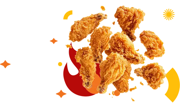 Crispy Fried Chicken with Flames